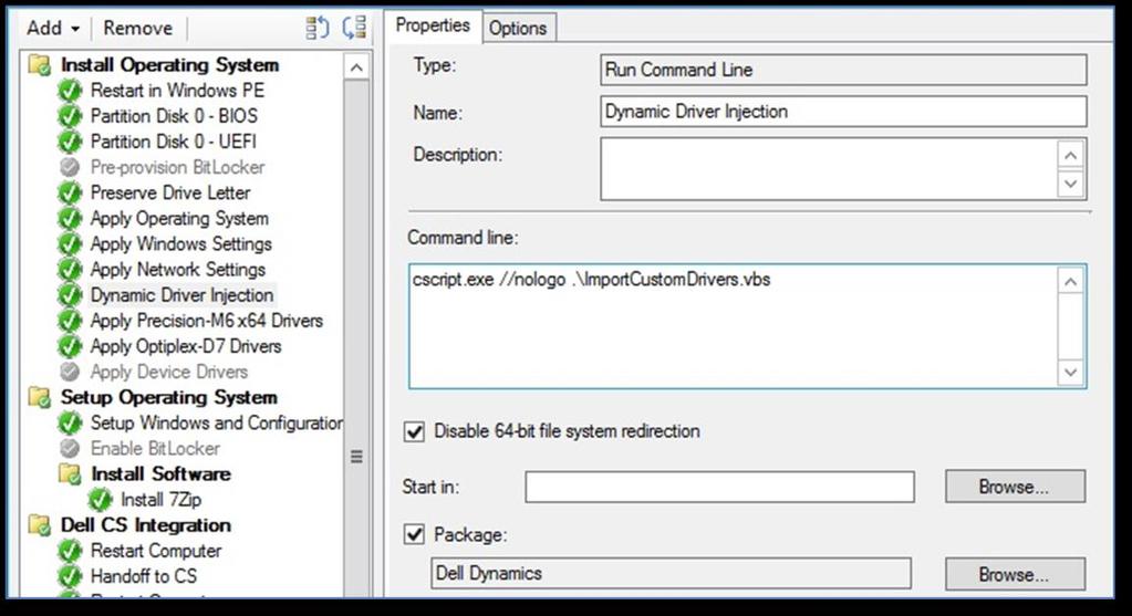 Factory Dynamic Driver Injection Services gives you the option to simplify both driver management and hardware transitions by dynamically injecting the latest Dell TechCenter Family Driver Packs into