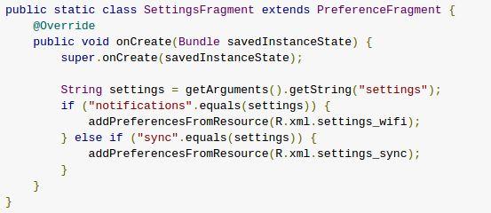 <extras> element Allows you to pass key-value pairs to the fragment in a Bundle. The fragment can retrieve the arguments by calling getarguments().