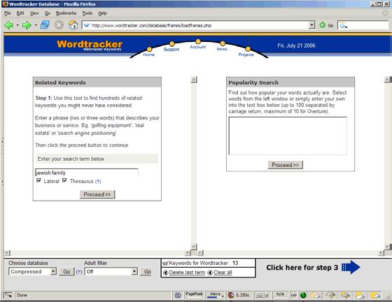 Web Marketing for Fundraisers: Get Found, Get Traffic, Get Ahead United Jewish Communities CPE 2006 Demo: Using Wordtracker for