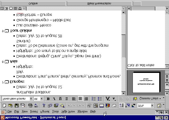 46 Microsoft PowerPoint 2000 Lesson 2-4: Selecting, Replacing, and Deleting Text Figure 2-7 Selecting and replacing text. Figure 2-8 The updated presentation. 1.