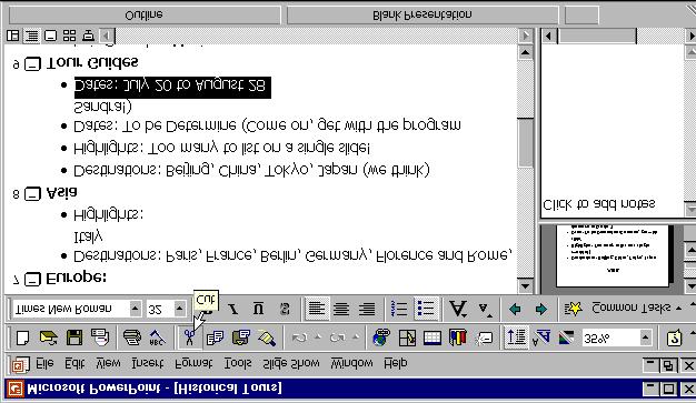 Paste button Other Ways to Paste: Select Edit Paste from the menu. Press <Ctrl> + <V>. Figure 2-9 By now, you should already know how to select text in a presentation.