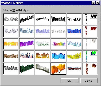 See the European countryside while visiting Spain, France, Germany, Italy, Switzerland, and Austria Figure 5-19 WordArt is definitely one of the coolest bonus programs that comes with Microsoft