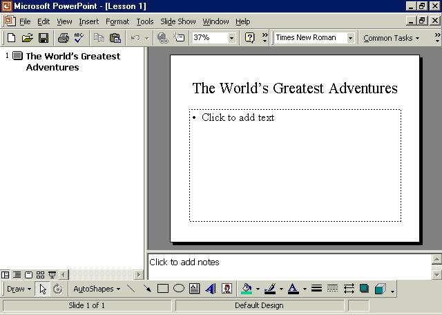 26 Microsoft PowerPoint 2000 Lesson 1-8: Opening a Presentation Figure 1-15 The Open dialog box.