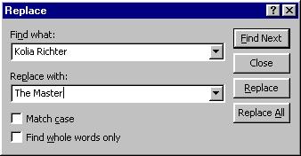 64 Microsoft PowerPoint 2000 Lesson 2-8: Finding and Replacing Information Figure 2-12 The Find dialog box. Figure 2-13 Enter the word or phrase you want to find.