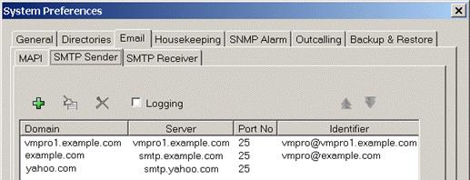 8.3.3 SMTP Sender These settings are used to configure the server and the server accounts that the voicemail server uses for sending e-mails using SMTP. Multiple servers can be configured.