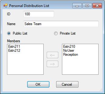 This saves them having to enter the individual mailbox numbers each time. Users can configure their distribution lists through the mailbox's telephone user menus.
