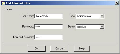 2.7.2 Editing Local Admin Accounts When logged in using an account with full administrator rights, you can view and edit the local server administrator accounts.