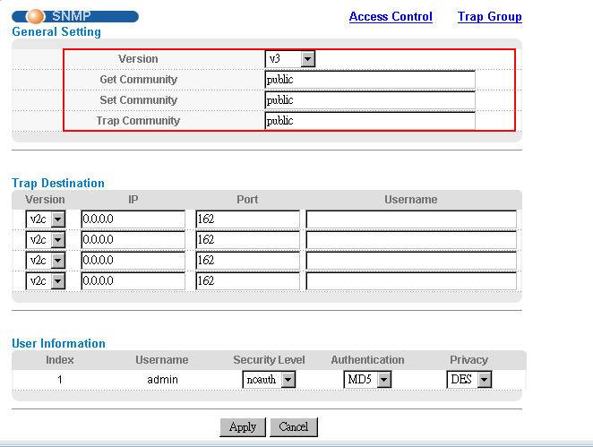 9. We can configure which kind of events should trigger the SNMP trap message.