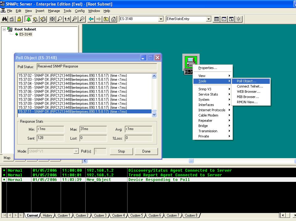 2. Secondly, click on the Mib tab and expend the SNMP Mibs tree.