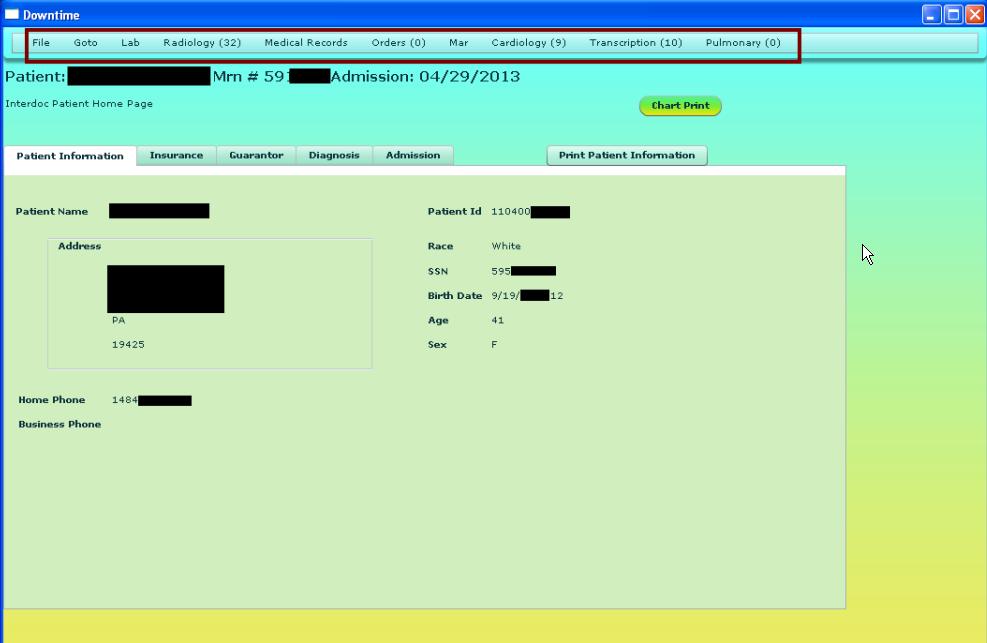 Viewing and printing your patient Information First, confirm you have selected the correct patient on the Patient Home Page.