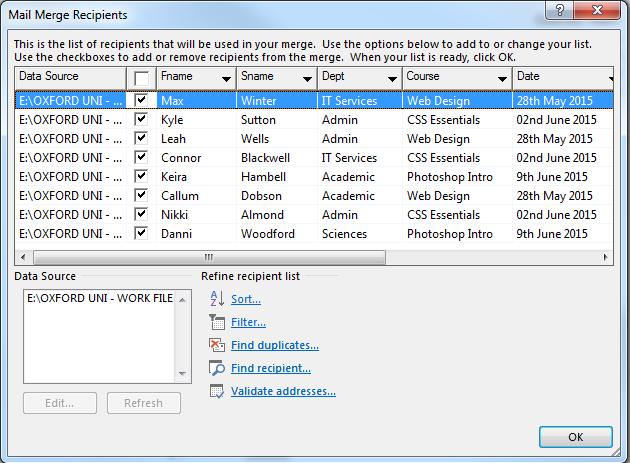 4 Variations on the basic merge There are variations to this. You can filter the number of items that you are going to merge and you can specify how many records you are going to merge. 4.1.