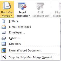your Outlook Contacts for email Mail Merge, see figure 5.