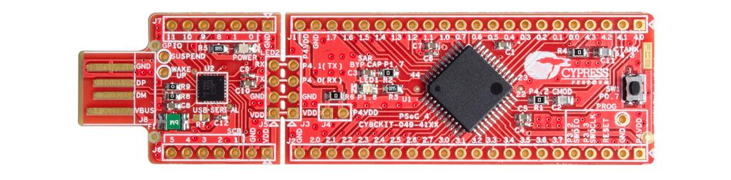 3. Kit Operation The PSoC 4 Prototyping Kit is simplistic in design and focuses on providing you with complete access to develop applications using the PSoC 4 device family.