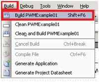 Select Build > Build PWMExample. Figure 5-18. Building the Project 15.