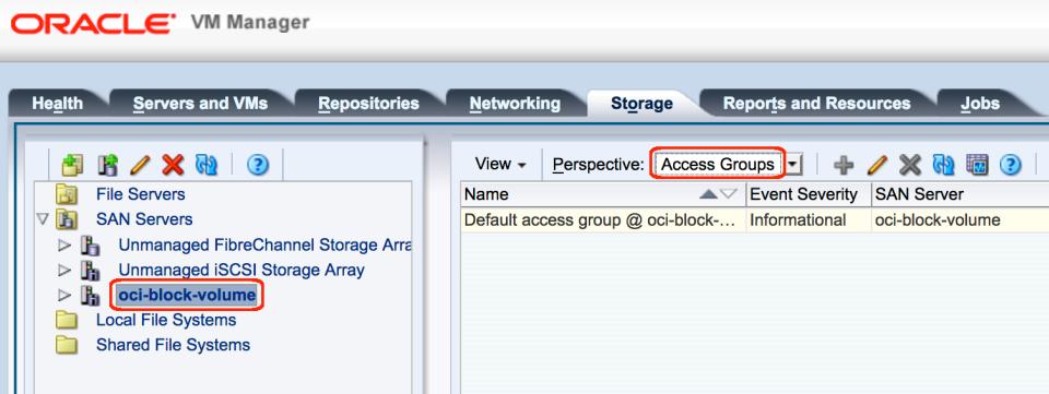 6. In the right-side pane, select Access Groups from the Perspective