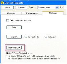 3. On modified reports click on the update report list button.