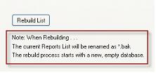 Click on the options tab. 3. Click on the rebuild list button.