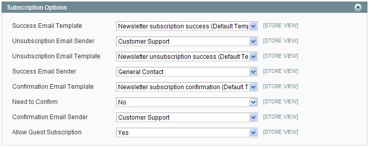 Promotions 9.7 Newsletters Magento CE provides a Newsletter feature, which enables store administrators to send newsletters to customers who have registered to receive them.