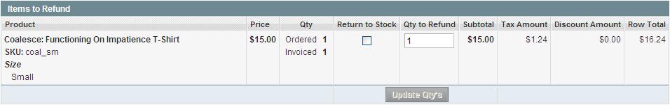 Managing Orders and Customers Figure 208. Items to Refund 6.