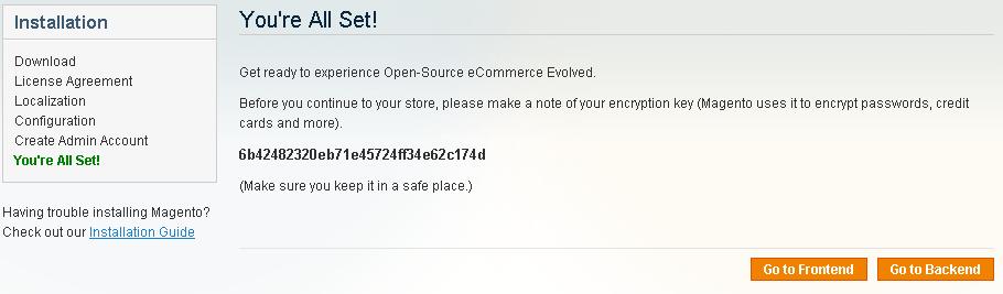 Installing Magento CE Note: SSL settings can be changed later if needed. When you are finished, click Continue. 18.