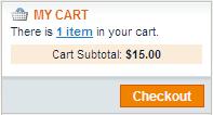 cart. The Recently Added items(s) area shows a list of the last three items added to your shopping cart.