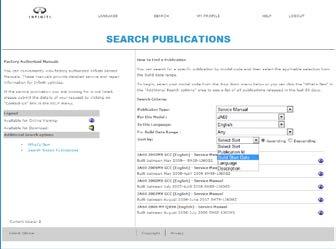 5. A list of available publications will show on the screen.