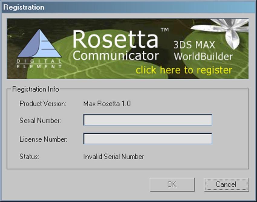 R e g i s t r a t i o n То complete the installation you will need to register WB-MAX Rosetta. Please follow these steps. 1. Start 3DSMAX. 2.