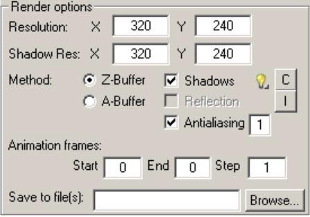 J o i n t R e n d e r i n g Render Options Before proceeding to joint rendering, a user may set the following rendering parameters on the Options panel: Resolution Shadow Res Method Shadows