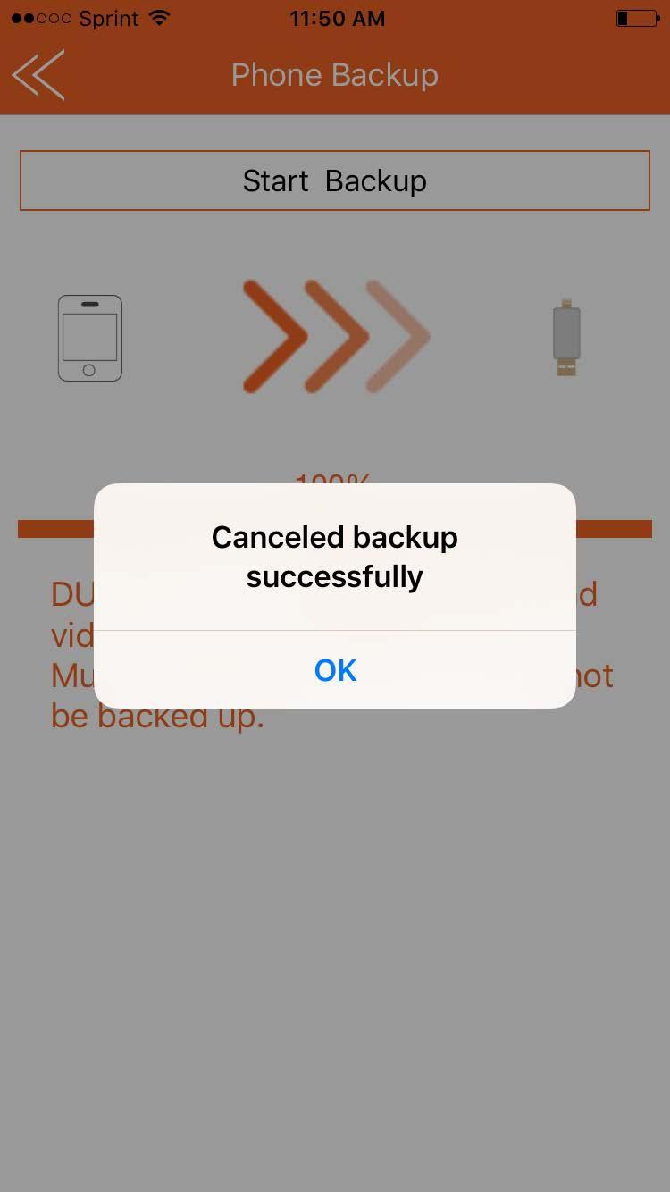 When the backup is completed successfully, a prompt will appear indicating that the files have been backed up.