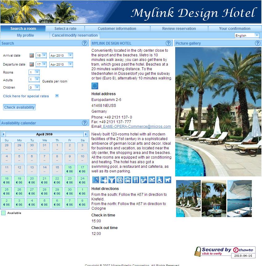 9 mylink design templates 9.1 Overview mylink design templates meet the expectation of a fresh and up to date look and feel of your mylink booking engine.