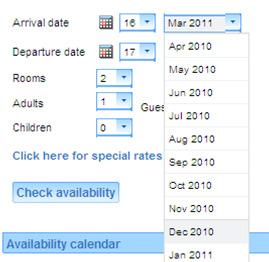 redesigned The availability calendar has been redesigned: These were