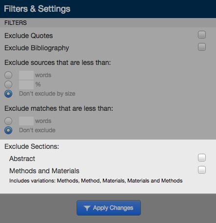 Excluding a Match If you determine that the match is not needed, you can exclude the source from the Similarity Report through the Match Breakdown or All Sources viewing modes.