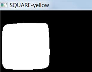 Fig -15: Rectangle - Red Fig -12: Input image Fig -16: Rectangle Yellow Fig -13: Circle Yellow Fig -17: Square Yellow Fig:18 gives the textual output of the image processing