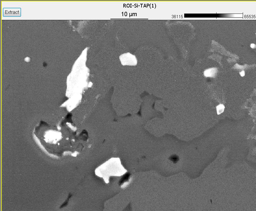 Region of interest Image acquired at 5 kv, 5 na Image acquired at 20 kv, 61 na Microprobe analysis parameters Imaging mode i.e. low kv, low na provides a superior image.