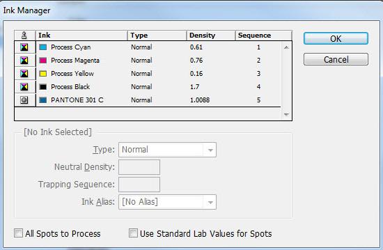 (If a Spot Color is used click on Ink Manager to make sure the box next to All Spots to Process is unselected.
