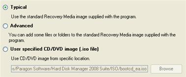 The recovery tools can be placed either on a CD/DVD disc or on a floppy disk. Contents of the recovery set.