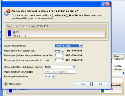 Hard Disk Manager 2008 Professional 58 User Manual 7. Define parameters of the future partition.