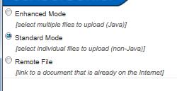 Upload Podcast to School Center Select new Document from toolbar at the top Upload Complete Click Done Choose Standard Mode and Click Select