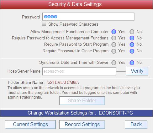 Continued from Previous Page Figure 5 Changing Security Settings (Workstation) 1 3 2 4 5 6 7 1.