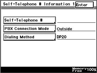 11 Utility mode 11.8 Registering Telephone Numbers Registers the FAX telephone number, whether there is a PBX, the line type and other information required for FAX communication.
