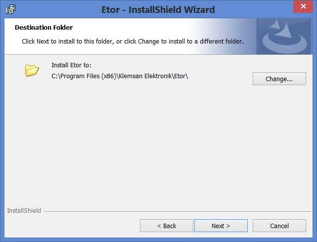SECTION 2 INSTALLATION 2.3.2 Installing ETOR Configuration Software Run Setup.