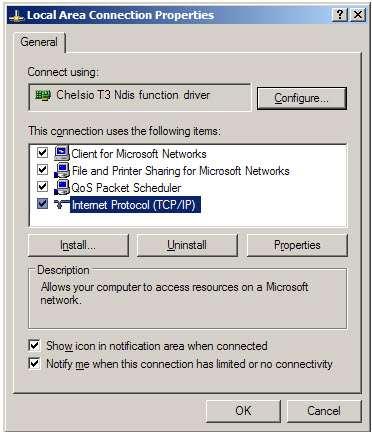 Nexio NLE Gateway Chapter 2 Configuring the NLE Gateway Hardware 2. Right-click Local Area Connection and select Properties. 3.