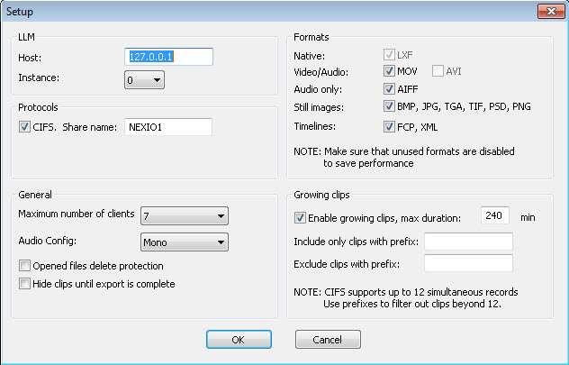 Setting up the System From the CIFServer Tools menu, navigate to Tools > Setup to display the