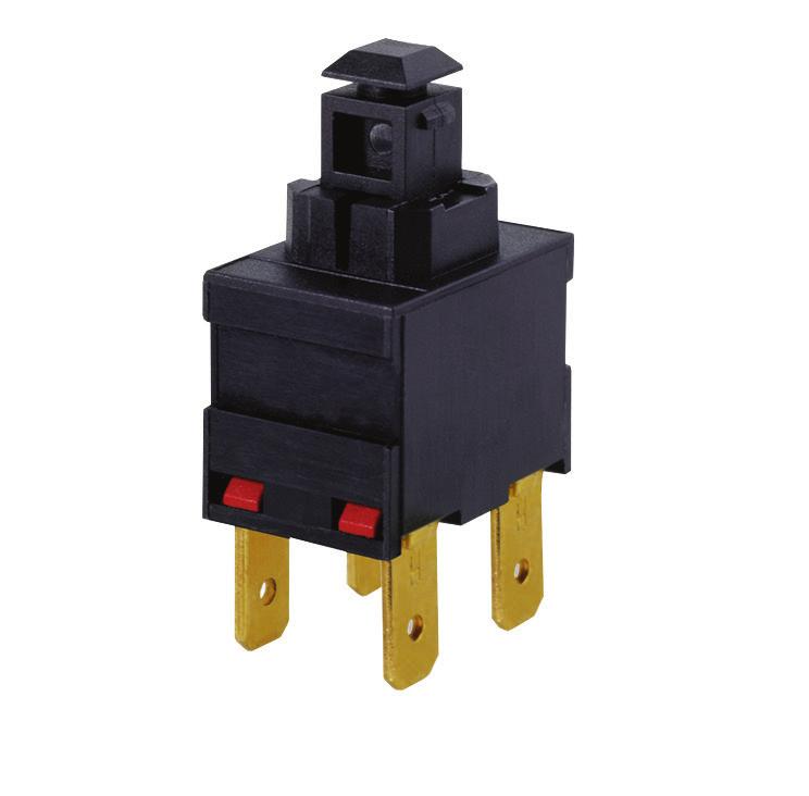 800 Series Push utton 8(8) 50Vac & 1(1) 50Vac Key Features Miniature push button 8 Inductive current rating atings up to 1(1), 50V ac ( suffix) Without button Sub panel mount pprovals and