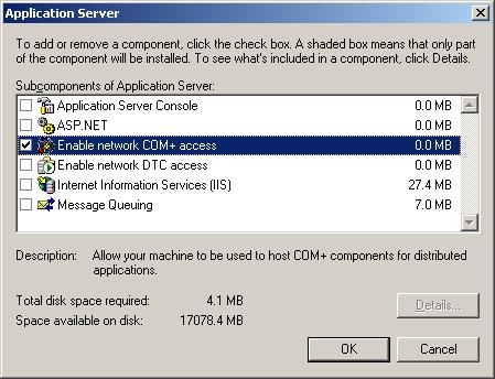 3. Select Enable network COM+ access. Click OK and then click Finish. Table 15: Enabling Network COM+ Access 6.1.6 Installing and Configuring WSUS 3.