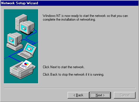 11. Click Next to start the network. 7.