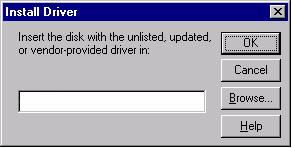 When the Install Driver window appears, insert the utility disc