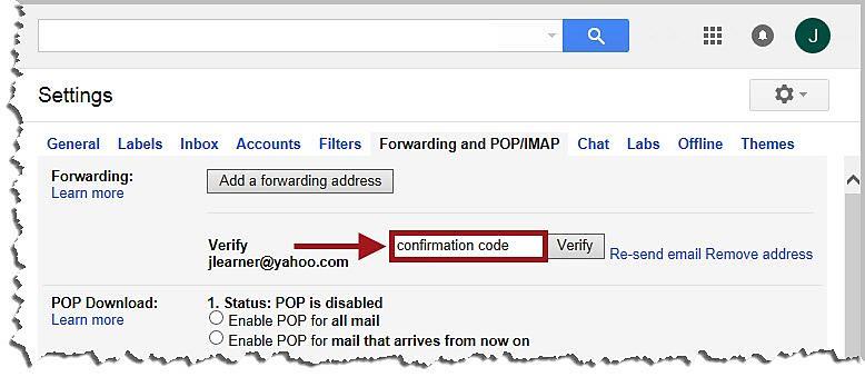 You will be taken back to the Forwarding and POP/IMAP tab.