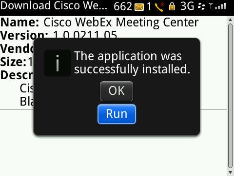 Once the application installation is