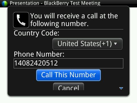 Installing and using Cisco WebEx Meeting Center on the BlackBerry 7.